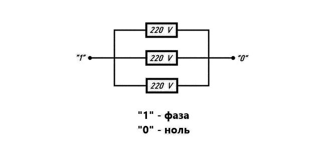 Параллельное соединение ТЭНов