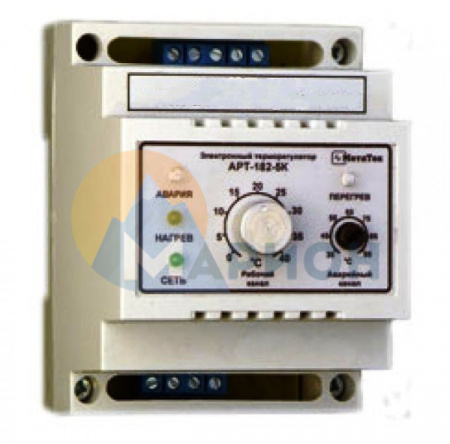 Терморегулятор АРТ-182-5 1 кВт с датчиком температуры (DIN, аналоговое управление, защита от перегрева)